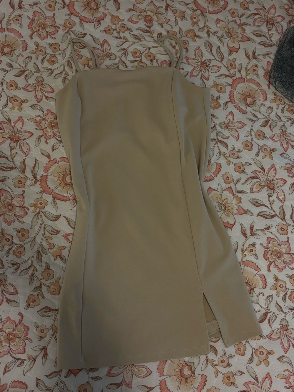 H&M beige spaghetti-strap mini dress